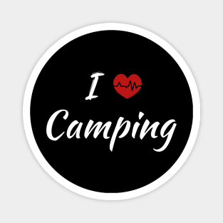 I Heart Camping Heartbeat Magnet